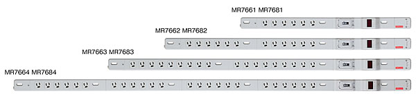 明工社 FM15Aコンセントバー 19インチラック用 24コ口 15A 125V 20A安全ブレーカ 電流監視装置付 MR7684 - 2
