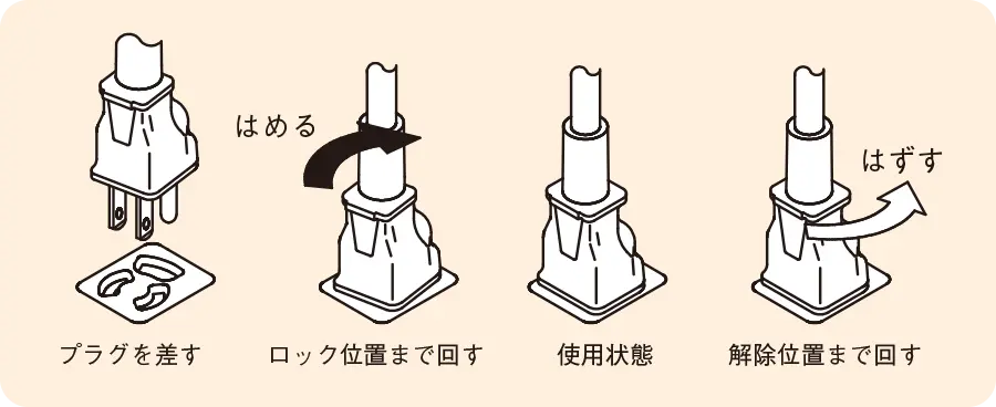 抜け止めコンセント使用方法